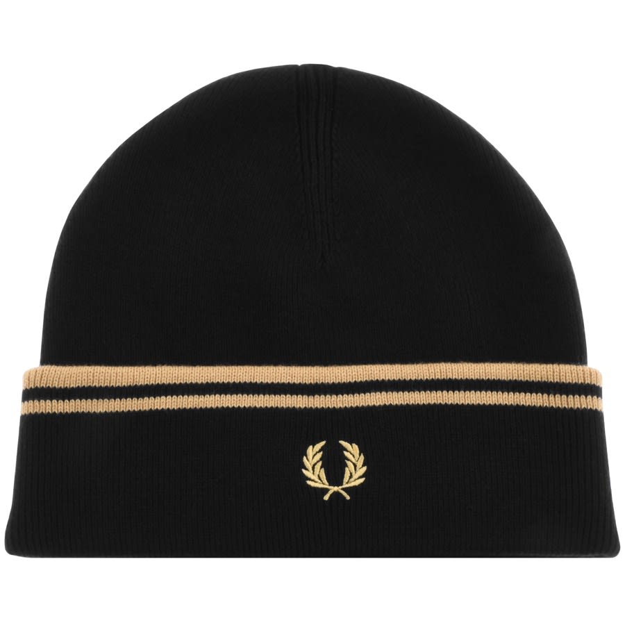 Alternative Image for ProductFred Perry Twin Tipped Ribbed Beanie Hat Black1